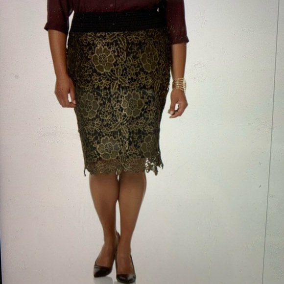 Simple Dresses & Skirts - Simply Emma Chochet Skirt , black/ gold metallic